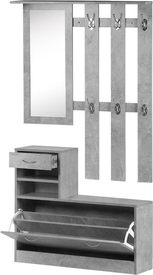 Mueble de Entrada HOMCOM 831-146GY Gris (Madera - 90 x 22 x 116 cm)