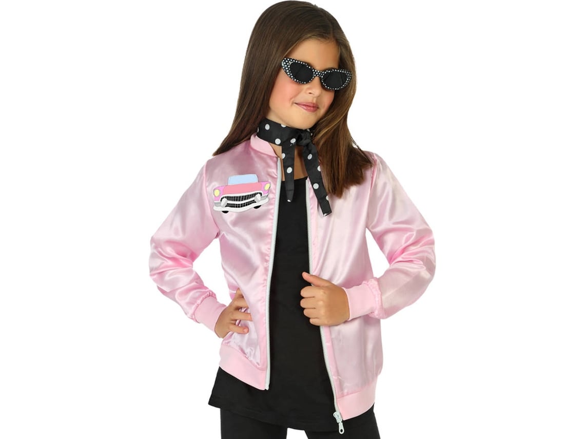 Disfraz de Niña DISFRAZZES Chaqueta Pink Ladies Grease Rosa Con Coche  (Talla: 3 a 4 años)