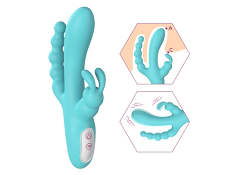 Vibrador de masaje 3 en 1 para mujeres con 9 modos de vibración (azul) VEANXIN