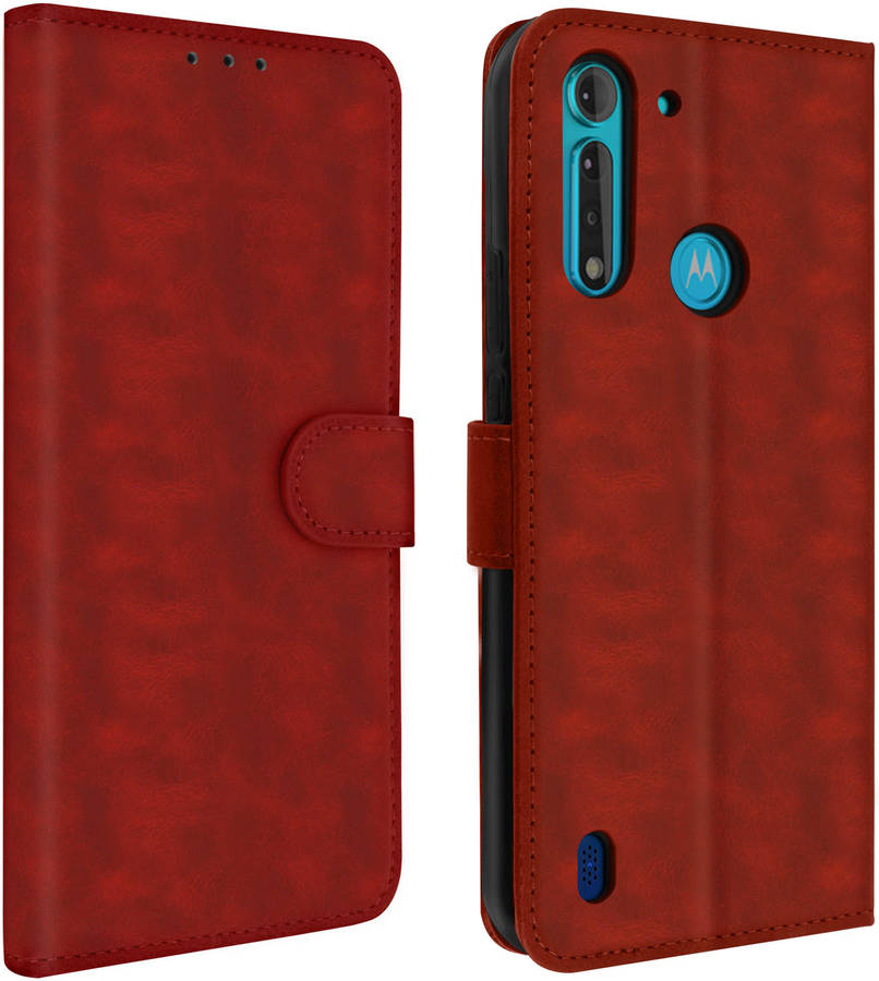 Funda Motorola Moto G8 Power Lite AVIZAR FOLIO-BOOK-RD-G8L Rojo