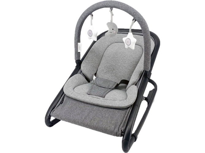 Babify Hamaca De bebé baby swing ajustable en balanceofija barra juguetes plegado compacto reductor incluido color gris