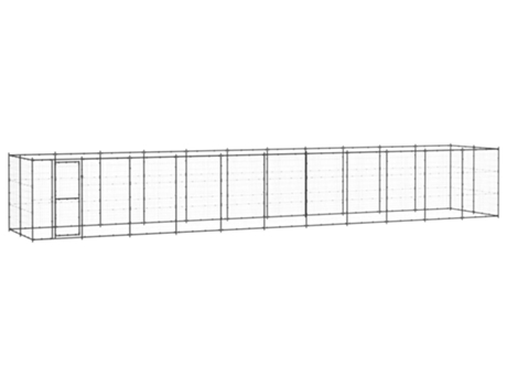 vidaXL Perrera de exterior de acero 26,62 m²