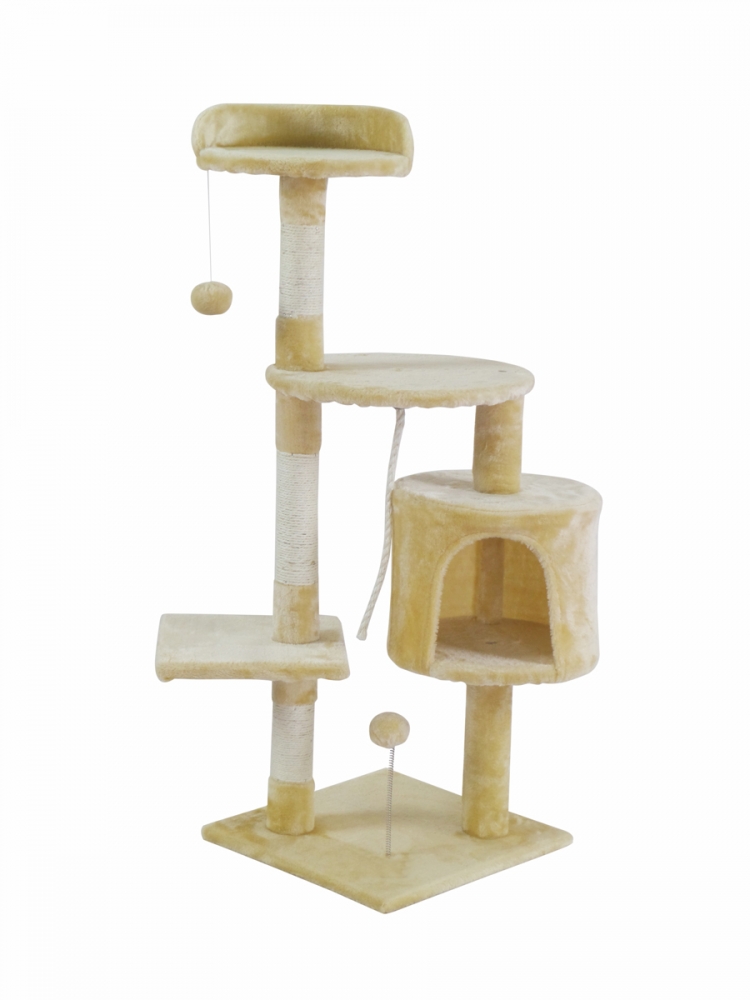 Rascador para Gatos Árbol MOBICLINIC Mediano Rascagatos (Beige Silvestre - 3 Alturas - 40x40x112 cm - Soporta 10 kg)