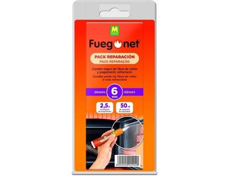 Kit De Reparación para chimeneas y barbacoas fuegonet cm5406 50 ml 0.6 x 2.5 cordon estufa 25m 50ml 6mm 231242..