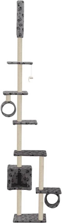 Rascador de Techo Árbol p/ Gatos VIDAXL c/ postes sisal Gris (260 cm)