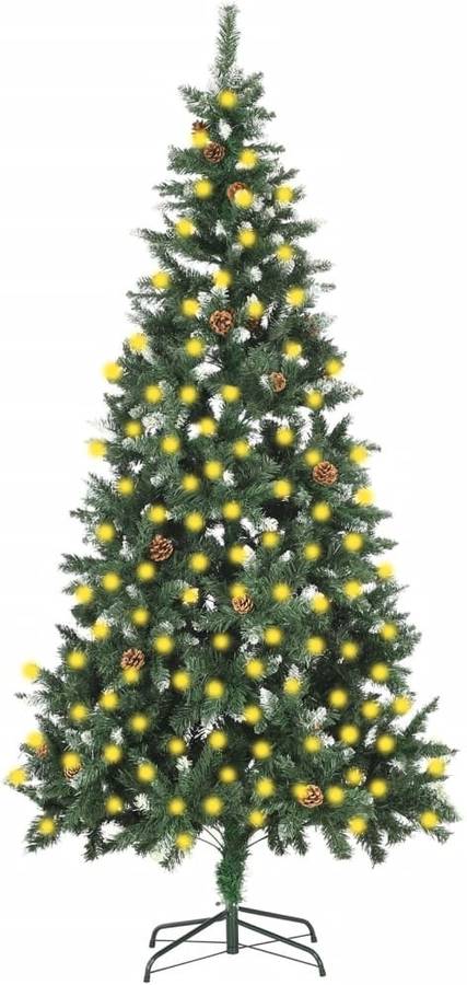 Árbol de Navidad VIDAXL con Luces LED y Piñas (Verde - 119x21 cm)