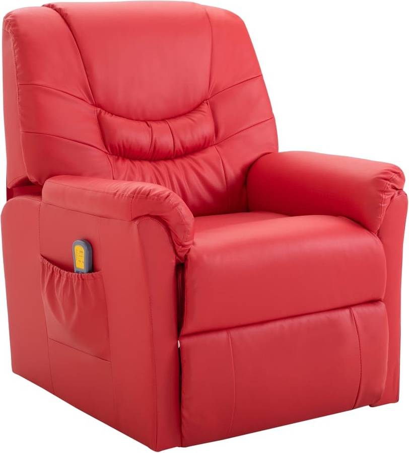 De Masajes Vidaxl reclinable cuero artificial roja