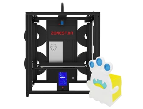 Impresora 3D ZONESTAR Z9V5MK6 4 extrusoras 4en1 salida mezcla de colores nivelación automática placa base de 32bits pantalla LCD de 4.3pulgadas