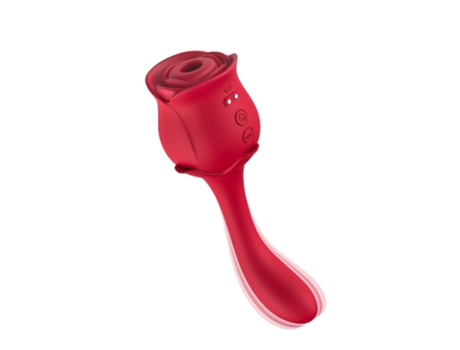 Vibrador de masaje de succión multifrecuencia de doble cabezal Rose para mujeres (rojo) VEANXIN