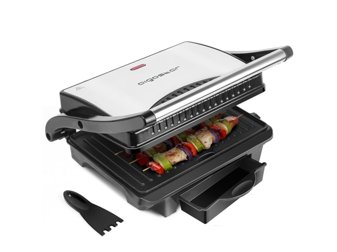 Grill De Contacto aigostar hett30hhj 1000 w sandwichera parrilla y panini panini1000 placas antiadherentes 245 x 178mm dos superficies cocinado，asa