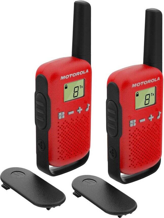 Walkie-Talkie MOTOROLA T42 (16 Canais - Hasta 4 Km - Rojo)