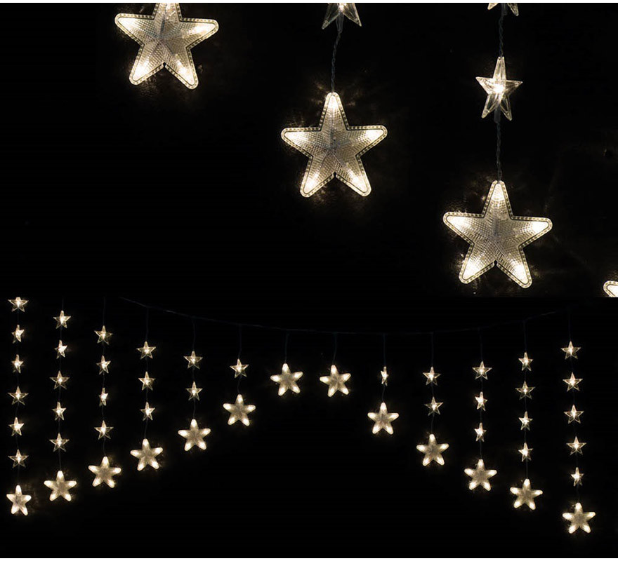 Accesorio GUIRMA Cortina Estrelas 136 Led Blanco Quente 150 X