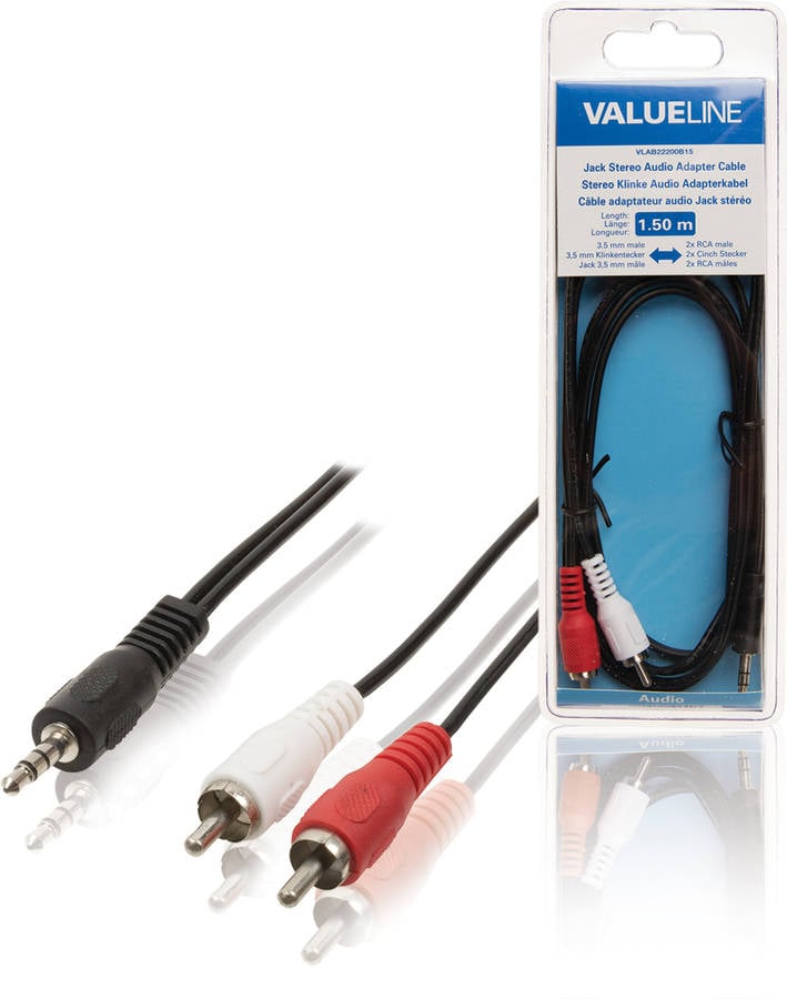 Cable Audio VALUELINE (1.5 m - Negro)