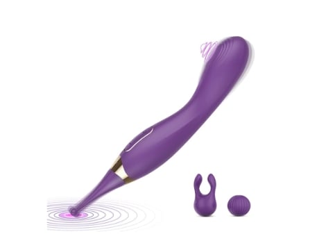 Vibrador de clítoris que golpea el punto G, estimulador de pezón vaginal súper potente de alta frecuencia, BISBISOUS morado mejorado