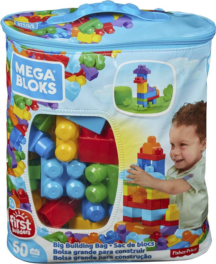 Blocs de Construcción MEGA BLOKS Mega Bloks Bolsa 60 Peças Azul (Edad Mínima: 1 Año - 60 Piezas)