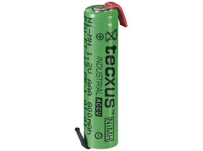 Acumulador Aaa Micro con derivación para soldar 12v 800mah pilas tecxus nimh rtu 1pb ft1z