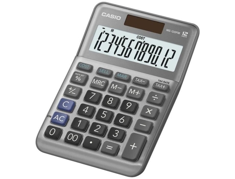 Calculadora de escritorio gris ms-120fm pantalla: 12 pilas solares LX a XP 101 x 148 5 x 27 6 mm