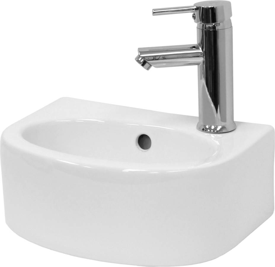 Lavabo ECD GERMANY Ovalado Cerámica (Blanco - 33.5 x 25.5 x 13 cm)