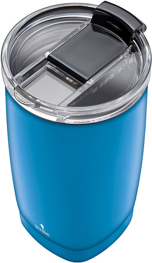 Taza Térmica Café, Vaso Termo con Tapa para Llevar, 350ml, sin BPA, Bebidas Calientes y Frías Acero Inox Azul