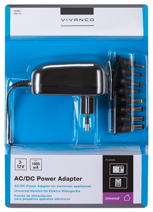 Cargador Universal Acdc 312v 1000ma max vivanco corriente 10000 312w negro hap 10 fuente de alimentación para los dispositivos 1000 8 1a