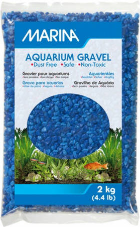 Marina 12496 Grava azul arena decorativa para peces mix 2kg