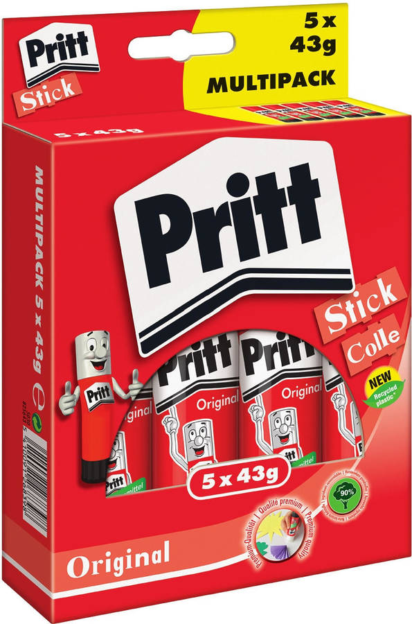 Pegamento En Barra pritt seguro y apto para niños manualidades fuerte uso escolar de oficin cola tubo 5 unidades 43