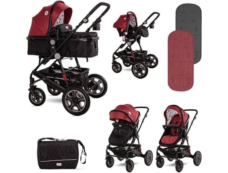 Carrito de Bebé Lorelli Trío Lora set Negro, Rojo