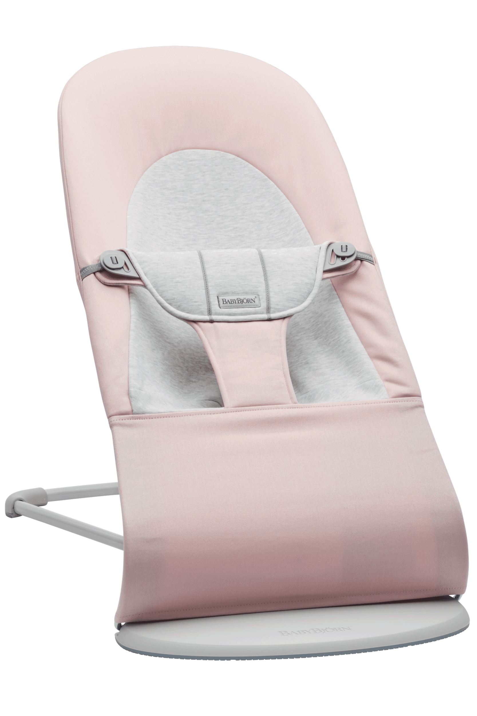 Hamaca Balance Soft BABYBJÖRN Jersey de Algodón Gris Rosa Claro con Estructura Gris Claro