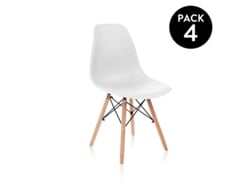 Pack 4 sillas Tower Wood Blanco56 x 81 x cm DUEHOME