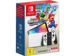 Consola Nintendo Switch OLED Blanco + Juego Super Mario Bros Wonder + 12 Meses de NSO