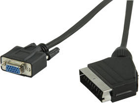 Cable de Video VALUELINE (SCART - 2 m - Negro)