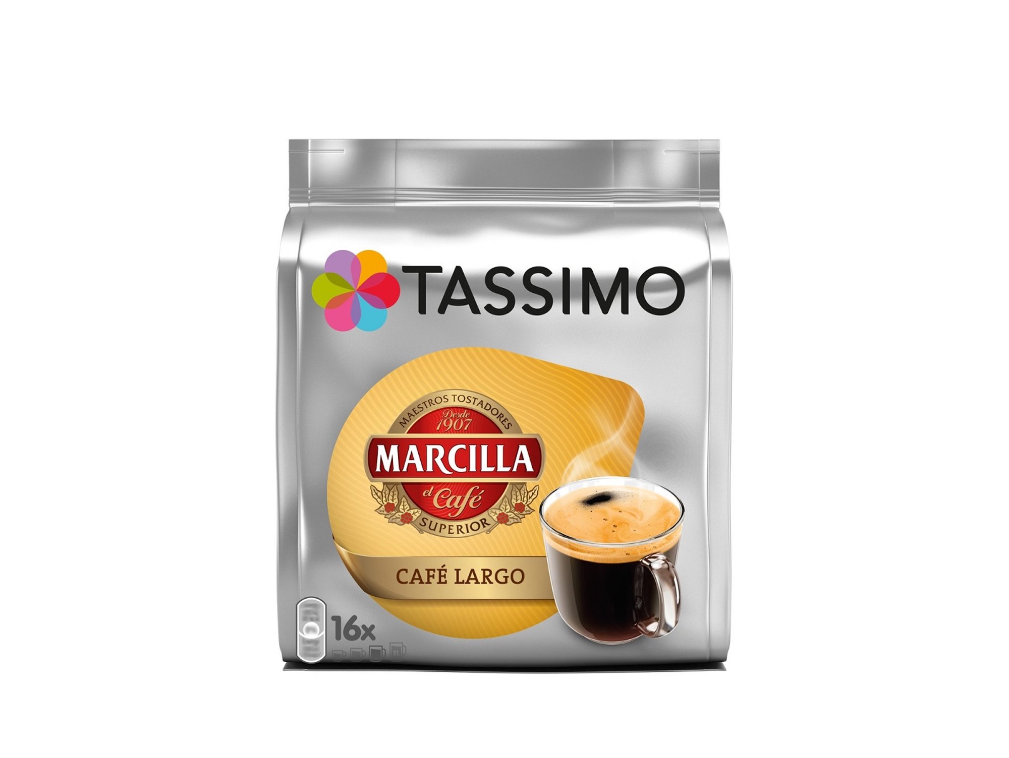 De Café Tassimo marcilla largo bolsa 16 estuche