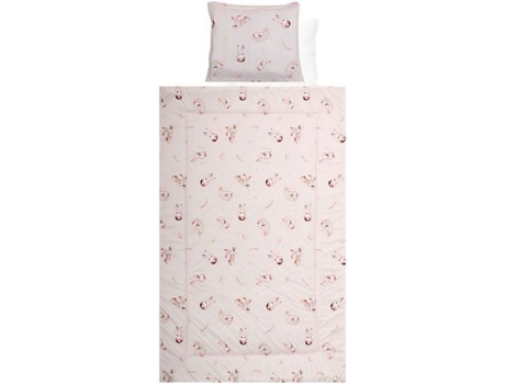 Juego de Cama LORELLI Ranforce Beige Bunnies (4 Piezas)