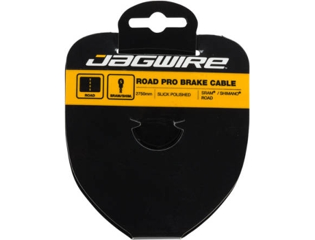 Cable de Freno JAGWIRE Road Brake Cable-Pro Polished Slick Stainless-1.5X2750Mm-Sram/Shimano (Negro, Amarillo - TU)