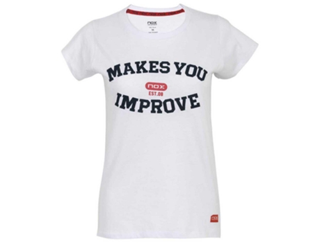 Camiseta de Mujer NOX Basic Tenis Blanco (XS)