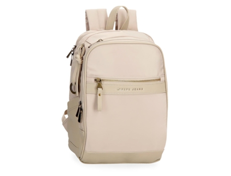 PEPE JEANS Mochila Para Portátil Poliéster y PU Morgan Beige