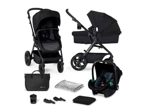 Carrito de Bebé Multifuncional KINDERKRAFT A-Tour 3em1 com Mink PRO (Negro)