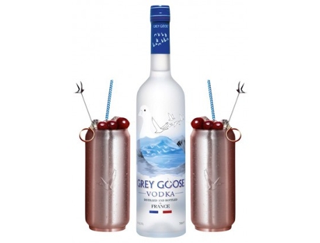 Grey Goose Vodka Premium + 2 Vasos Soda Can GREY GOOSE
