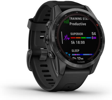 Reloj Deportivo GARMIN Fenix 7S Solar (Bluetooth - Hasta 14 días de autonomia con Energia Solar - Negro)