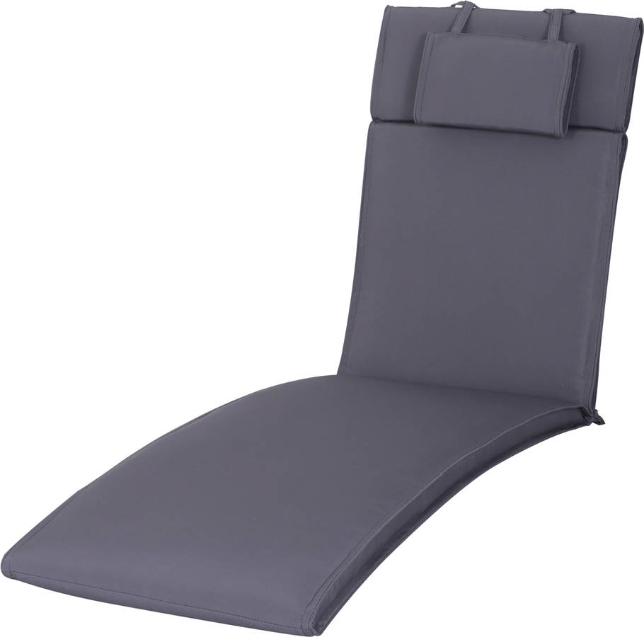 Outsunny ® Tumbona colchoneta suave para exterior 198x53x5 cm desenfundable y lavable con reposacabezas silla reclinable gris oscurogris 84b304gy 198x53x5cm almohadilla plegable