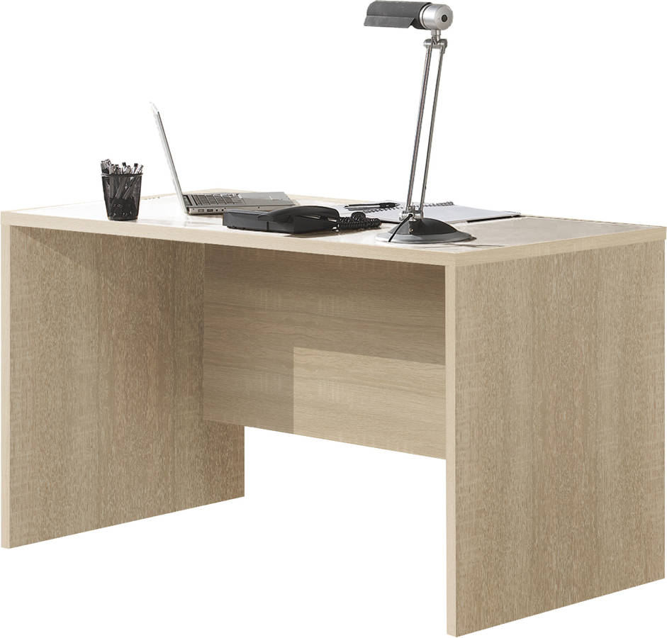 Buyqualia Escritorio Mesa oficina despacho roble largo 150 cm venprodin moka beis 75x150x75