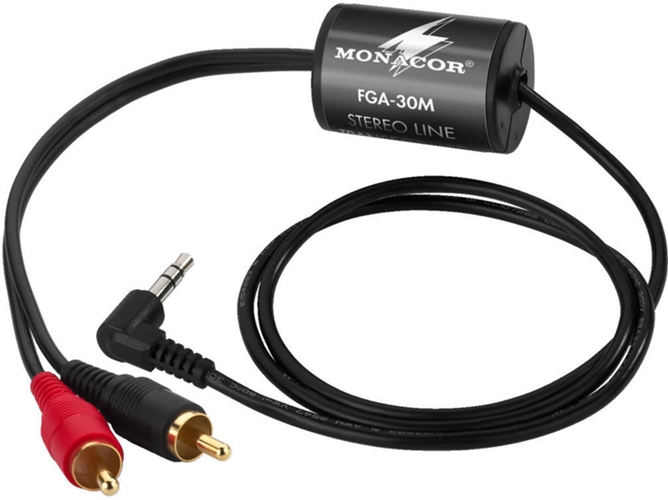 Monacor International Transformador de linea color negro isolador loop tierra fga30m