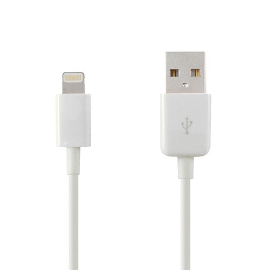 Cable de Datos Ksix (USB - Lightning - Blanco)