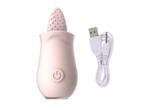 Vibrador recargable para lamer la lengua de 10 velocidades para mujeres (rosa) VEANXIN