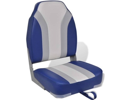 Asiento Plegable Vidaxl 43x39.4x59.7 cm embarcación con respaldo alto azul silla barcos pesca