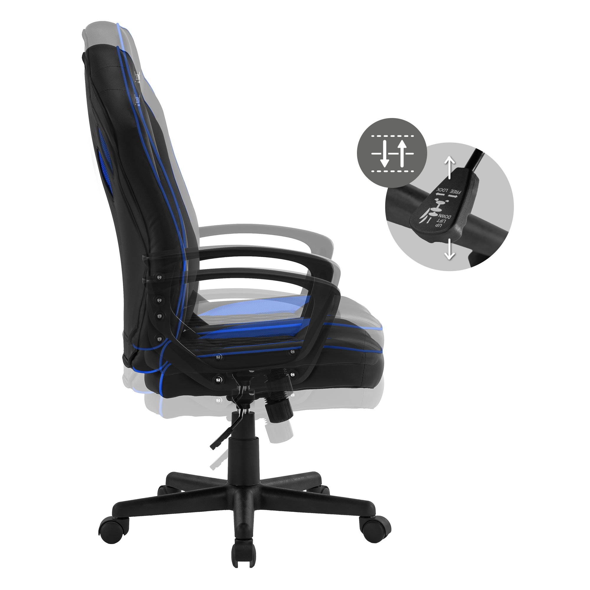 ML-Design Silla Gaming con Función Balancín Asiento Ancho