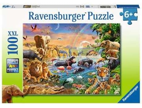 Puzzle RAVENSBURGER Savannah Jungle Waterhole rompecabezas 100 pieza(s) Animales