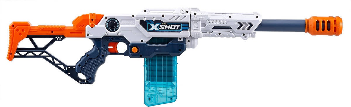 Lanzadora Xshot Attack con recarga y 24 dardos zuru large w24 darts 20124 ataque multicolor edad ‍8