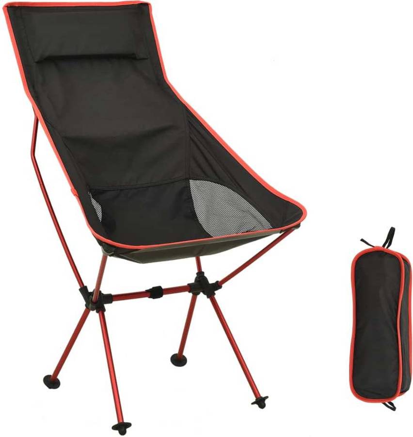 Silla VIDAXL de camping plegable (Negro - 45x90x100 cm)