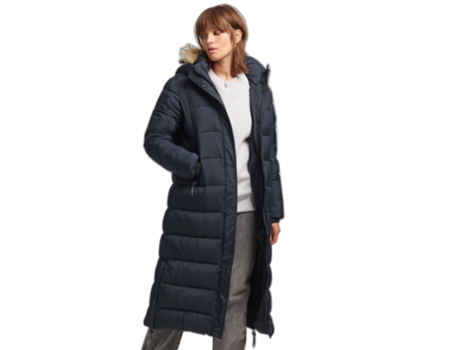 Abrigo para Mujer SUPERDRY (S - Poliéster - Azul)